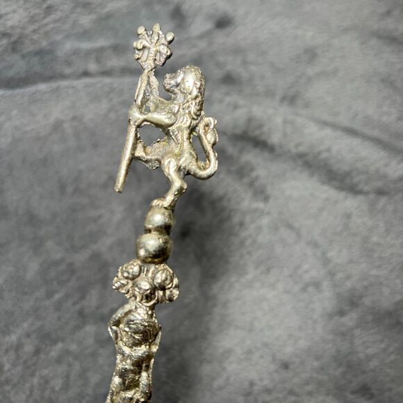 UGO BELLINI fork spoon set cherub lions silver plate vintage - Picture 8 of 11